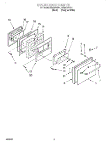 03 - Oven Door parts for Whirlpool Range RS386PXEQ1 from AppliancePartsPros.com
