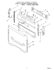 02 - Control Panel parts for Whirlpool Range SF306PEGW0 from AppliancePartsPros.com