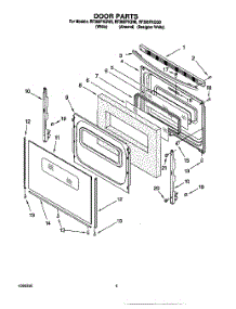 04 - Door parts for Whirlpool Range RF366PXGW0 from AppliancePartsPros.com