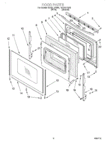 05 - Door, Lit / Optional parts for Whirlpool Range RF370LXGN0 from AppliancePartsPros.com