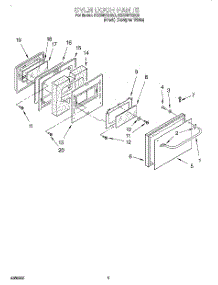 03 - Oven Door parts for Whirlpool Range RS386PXEB0 from AppliancePartsPros.com