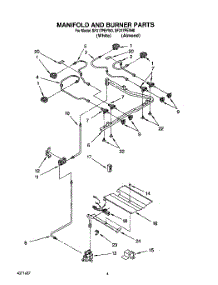 04 - Manifold And Burner parts for Whirlpool Range SF317PEYW0 from AppliancePartsPros.com