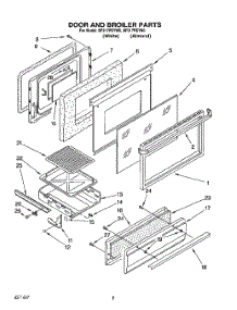 07 - Door And Broiler parts for Whirlpool Range SF317PEYW0 from AppliancePartsPros.com