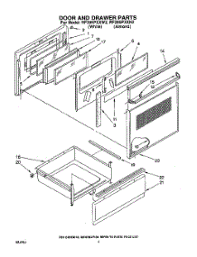 04 - Door And Drawer parts for Whirlpool Range RF395PXXN2 from AppliancePartsPros.com