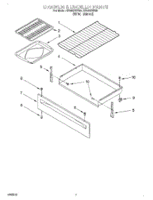 05 - Drawer & Broiler parts for Whirlpool Range SF360PEEW0 from AppliancePartsPros.com