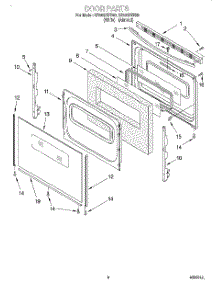 06 - Door, Lit / Optional parts for Whirlpool Range SF360PEEW0 from AppliancePartsPros.com