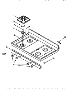 Cooktop parts for Whirlpool Range SF360PEENO from AppliancePartsPros.com