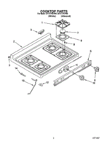 03 - Cooktop parts for Whirlpool Range SF317PEYN0 from AppliancePartsPros.com