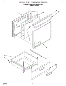 03 - Door And Drawer parts for Whirlpool Range RF366BXDW0 from AppliancePartsPros.com
