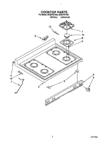03 - Cooktop parts for Whirlpool Range SF387PEYW0 from AppliancePartsPros.com
