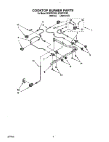04 - Cooktop Burner parts for Whirlpool Range SF387PEYW0 from AppliancePartsPros.com