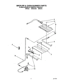 04 - Broiler And Oven Burner parts for Whirlpool Range SF387PEYW1 from AppliancePartsPros.com