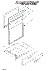 03 - Door And Drawer parts for Whirlpool Range RF302BXDW0 from AppliancePartsPros.com