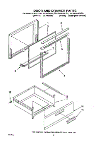 04 - Door And Drawer parts for Whirlpool Range RF302BXXQ2 from AppliancePartsPros.com