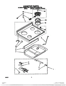 02 - Cooktop parts for Whirlpool Range RF365PXYW0 from AppliancePartsPros.com