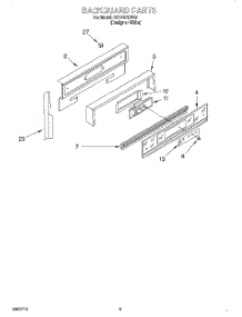 06 - Backguard parts for Whirlpool Range SF370PEWQ1 from AppliancePartsPros.com