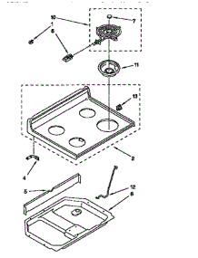 Cooktop parts for Whirlpool Range RF302BXDQO from AppliancePartsPros.com