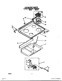 02 - Cooktop parts for Whirlpool Range RF365PXXW1 from AppliancePartsPros.com