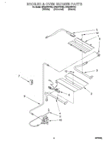04 - Broiler & Oven Burner parts for Whirlpool Range SF387PEYB3 from AppliancePartsPros.com