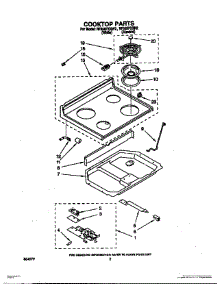 02 - Cooktop parts for Whirlpool Range RF365PXXN2 from AppliancePartsPros.com