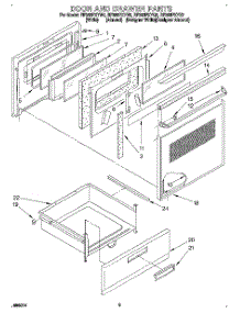 04 - Door And Drawer parts for Whirlpool Range RF365PXYW2 from AppliancePartsPros.com