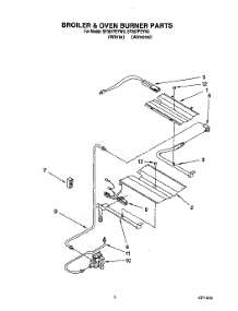 05 - Broiler And Oven Burner parts for Whirlpool Range SF387PEYN0 from AppliancePartsPros.com