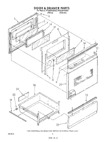 04 - Door And Drawer parts for Whirlpool Range RF390PXWN0 from AppliancePartsPros.com
