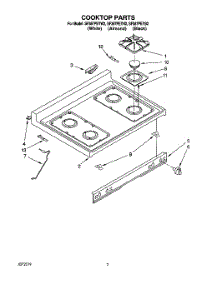 02 - Cooktop parts for Whirlpool Range SF387PEYN2 from AppliancePartsPros.com