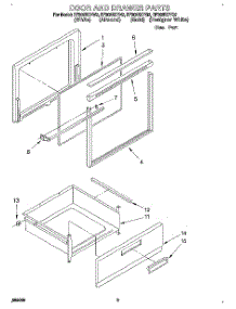 03 - Door And Drawer parts for Whirlpool Range RF302BXYQ2 from AppliancePartsPros.com