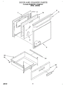 03 - Door And Drawer parts for Whirlpool Range RF366BXDW1 from AppliancePartsPros.com