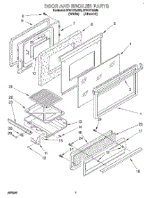 06 - Door And Broiler parts for Whirlpool Range SF317PEAN0 from AppliancePartsPros.com