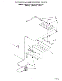 04 - Broiler & Oven Burner parts for Whirlpool Range SF387PEYN4 from AppliancePartsPros.com