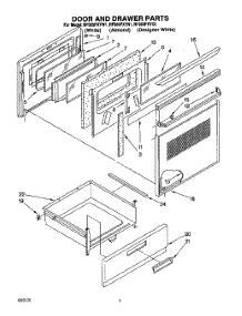 04 - Door And Drawer parts for Whirlpool Range RF365PXYW1 from AppliancePartsPros.com