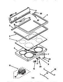 Cooktop parts for Whirlpool Range GGP84800 from AppliancePartsPros.com