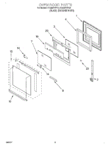 03 - Oven Door parts for Whirlpool Range RS696PXEB2 from AppliancePartsPros.com