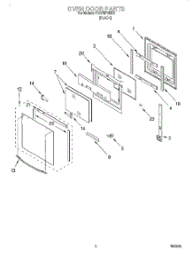 02 - Oven Door parts for Whirlpool Range RS675PXEB0 from AppliancePartsPros.com
