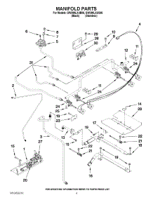 03 - Manifold Parts parts for Whirlpool Range GW399LXUB06 from AppliancePartsPros.com