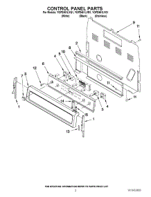 02 - Control Panel Parts parts for Whirlpool Range YGFE461LVB1 from AppliancePartsPros.com