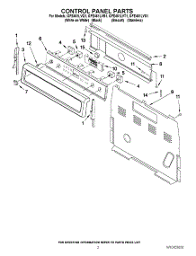 02 - Control Panel Parts parts for Whirlpool Range GFE461LVS1 from AppliancePartsPros.com