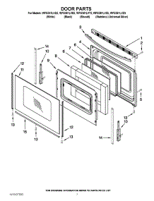 05 - Door Parts parts for Whirlpool Range WFG361LVS3 from AppliancePartsPros.com