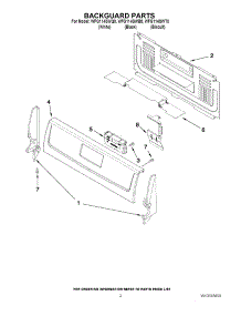 02 - Backguard Parts parts for Whirlpool Range WFG114SWT0 from AppliancePartsPros.com