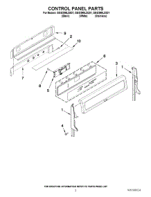 02 - Control Panel Parts parts for Whirlpool Range GGG390LXS01 from AppliancePartsPros.com