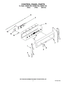 02 - Control Panel Parts parts for Whirlpool Range GGE390LXQ00 from AppliancePartsPros.com