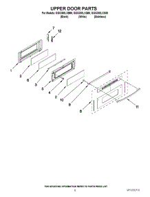 05 - Upper Door Parts parts for Whirlpool Range GGG388LXQ00 from AppliancePartsPros.com