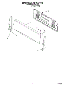 02 - Backguard Parts parts for Whirlpool Range SF303PEPQ2 from AppliancePartsPros.com