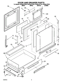 04 - Door And Drawer Parts parts for Whirlpool Range GW395LEPS03 from AppliancePartsPros.com