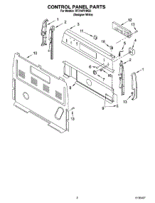 02 - Control Panel Parts parts for Whirlpool Range RF314PXMQ3 from AppliancePartsPros.com