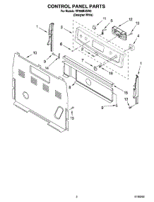 02 - Control Panel Parts parts for Whirlpool Range RF260BXSW0 from AppliancePartsPros.com