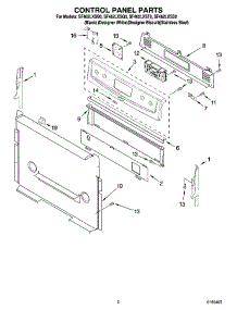 02 - Control Panel Parts parts for Whirlpool Range SF462LXSQ0 from AppliancePartsPros.com