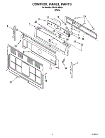 02 - Control Panel Parts parts for Whirlpool Range GR438LXRQ2 from AppliancePartsPros.com